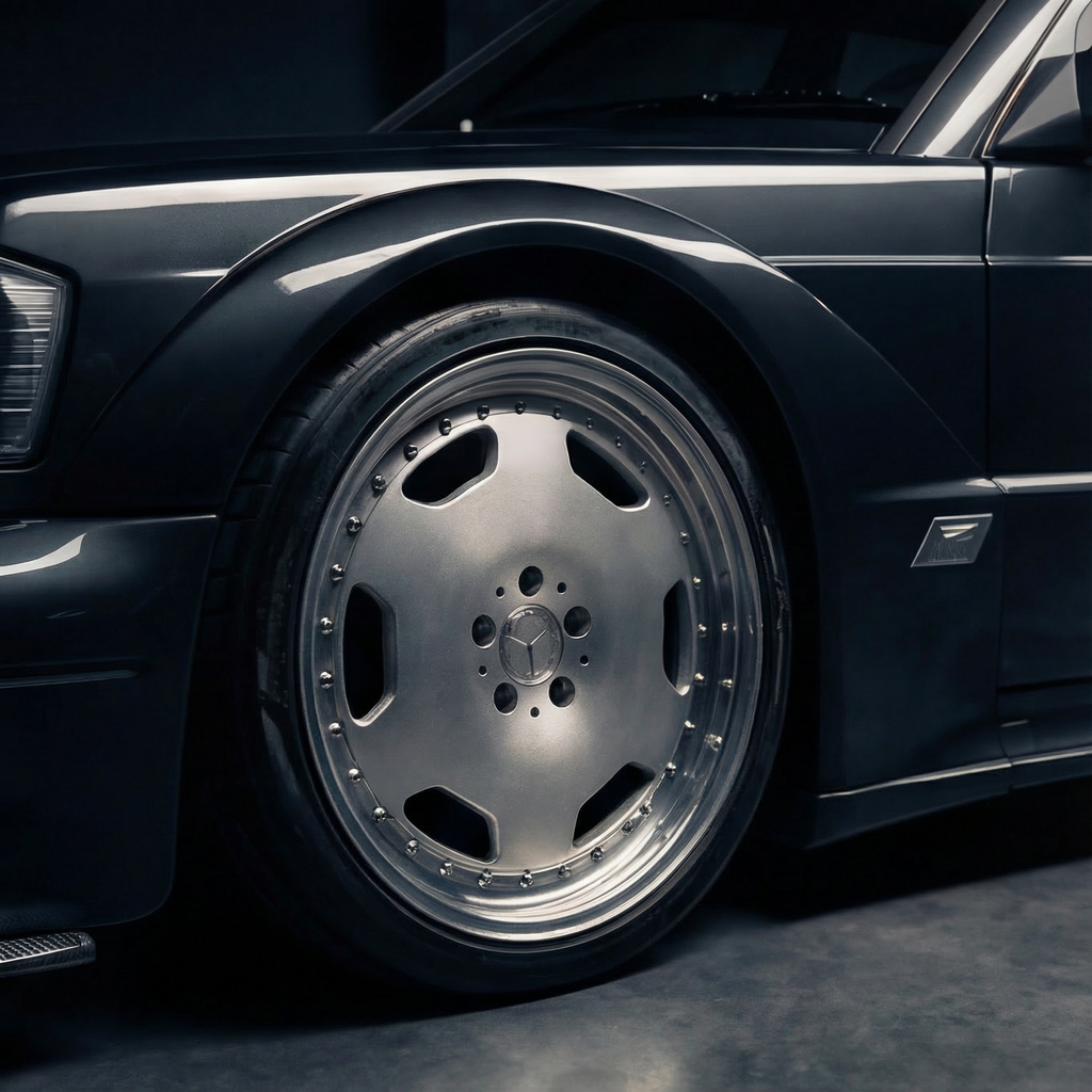 Mercedes Benz 190E EVO II wide fenders set, front and rear x4, FRP fiberglass