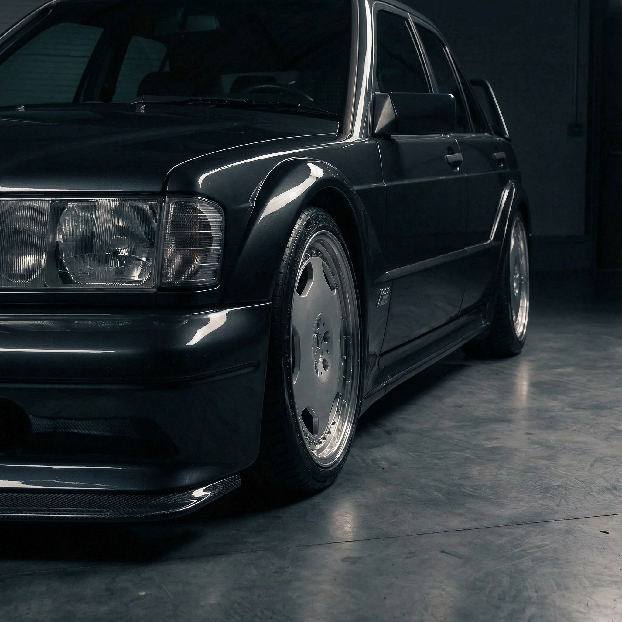Mercedes Benz 190E EVO II side skirts x2, FRP fiberglass, DTM motorsport styling