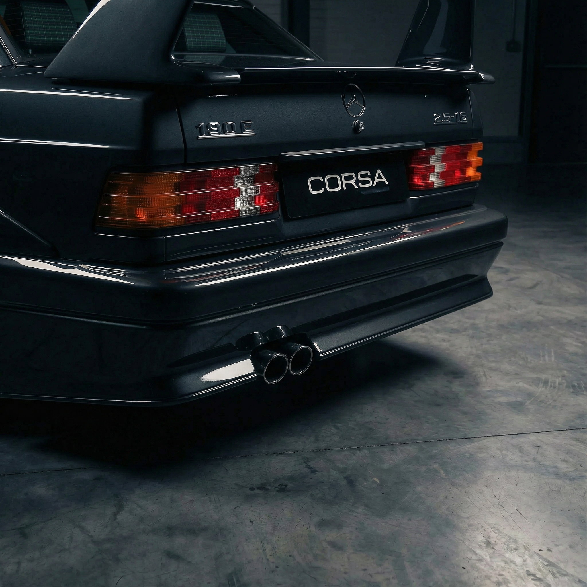 Mercedes Benz 190E EVO II rear bumper, FRP fiberglass, period-correct DTM styling