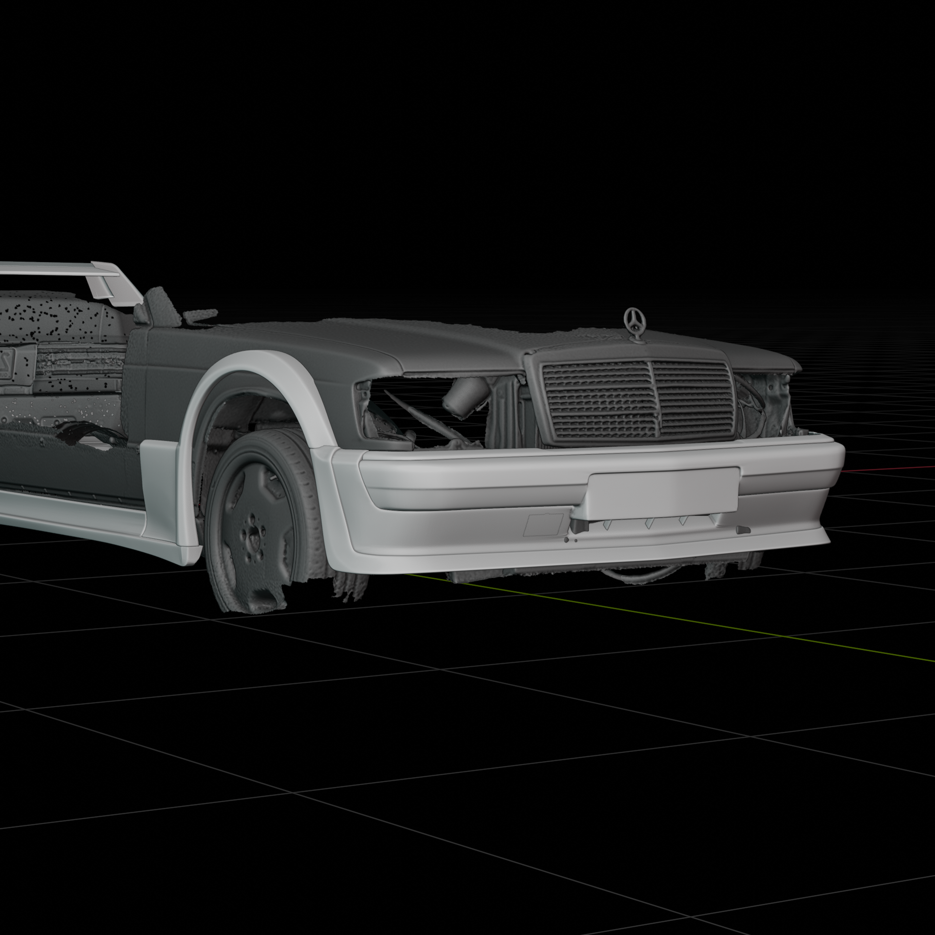 Mercedes Benz 190E EVO I widebody kit, front bumper detail