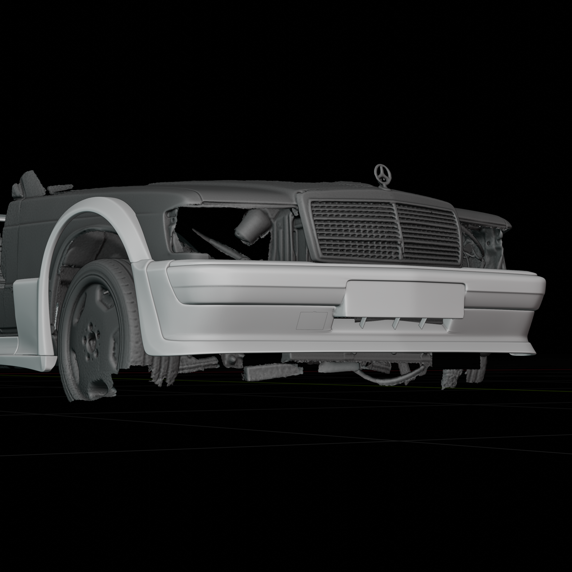 Mercedes Benz 190E EVO I widebody kit, rear spoiler detail