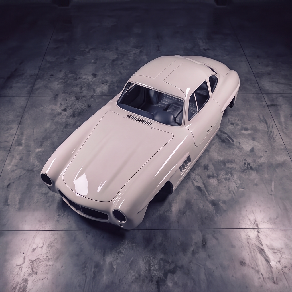 Mercedes-Benz 300SL Gullwing replica shell, rear three-quarter view
