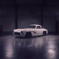 Mercedes-Benz 300SL Gullwing replica shell, red render, fiberglass or carbon fiber