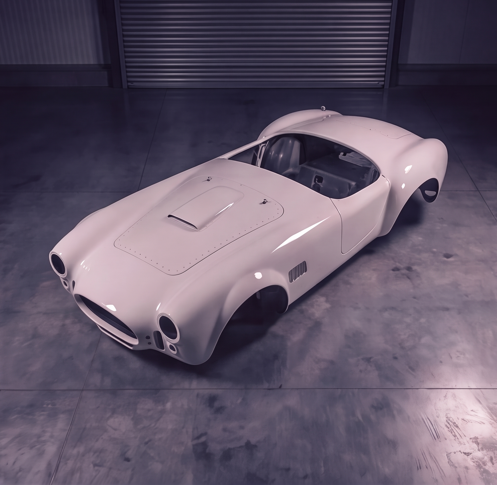 Shelby Cobra replica shell, front three-quarter view