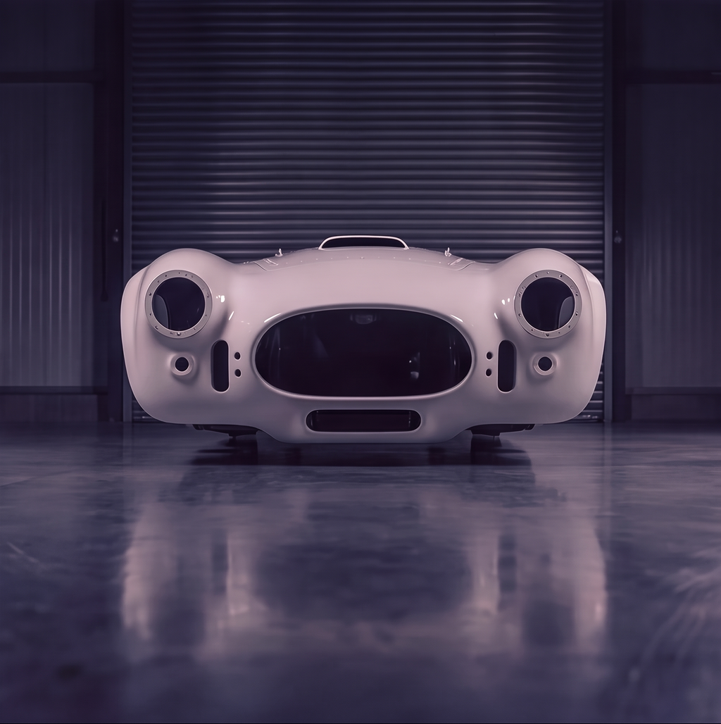 Shelby Cobra replica shell, top view showing open cockpit