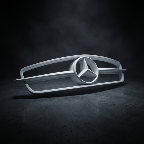 Mercedes-Benz 300SL Gullwing replica front grill, white fiberglass, dark studio shot